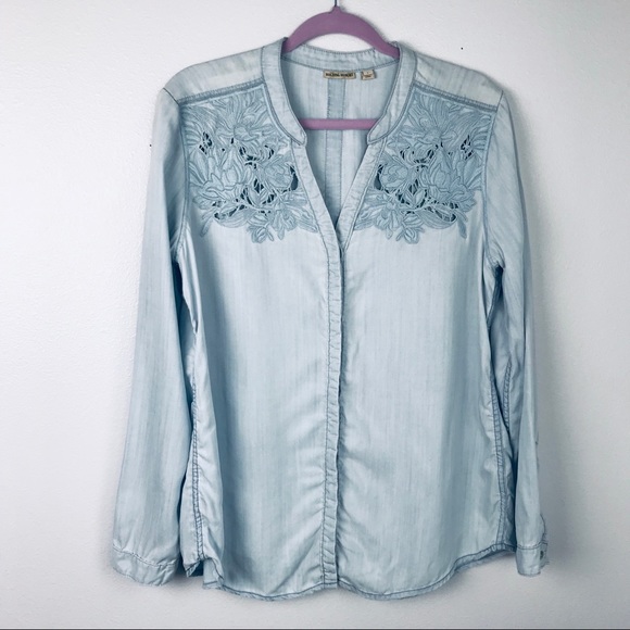 Anthropologie Tops - ANTHROPOLOGIE | Long Sleeve Button Down Chambray